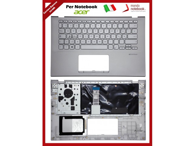 Tastiera con Top Case ASUS VivoBook 14 X412 F412 S412 (Transparent Silver)[NO FINGER PRINT]
