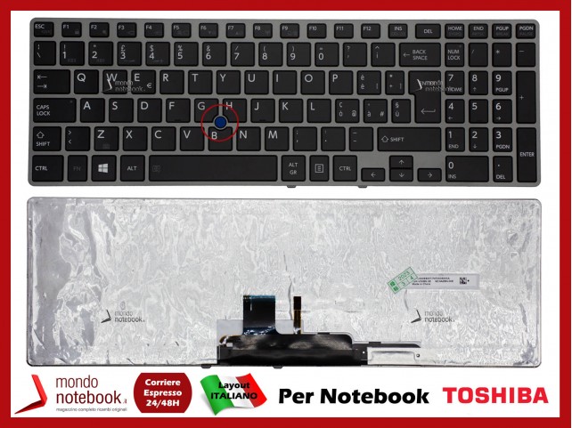Tastiera Notebook TOSHIBA Tecra Z50-A Z50-A-15P Z50-A-11J (con PUNTATORE) Retroill. ITALIANA