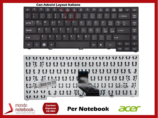 Tastiera Notebook ACER Travelmate 4750 6495 8473 P243-M P633-M P633-V con Adesivi Layout ITA