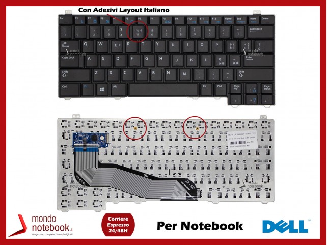 Tastiera Notebook DELL Latitude E5440 (Senza Trackpoint) con Adesivi Layout ITA