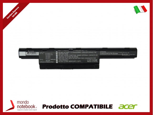 Batteria PowerQ per Acer e altri brand 4400mAh 11.1V P/N 31CR19/652 Nero