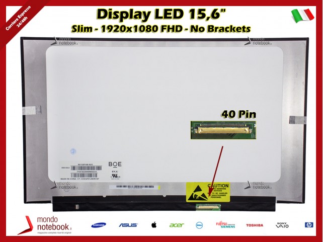 Display LED 15,6" (1920x1080) FHD (NO BRACKET) 40 Pin DX