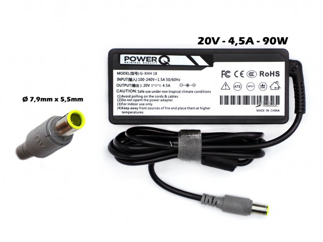 Alimentatore PowerQ per LENOVO 90W 20V 4,5A (7,9mm x 5,5mm)