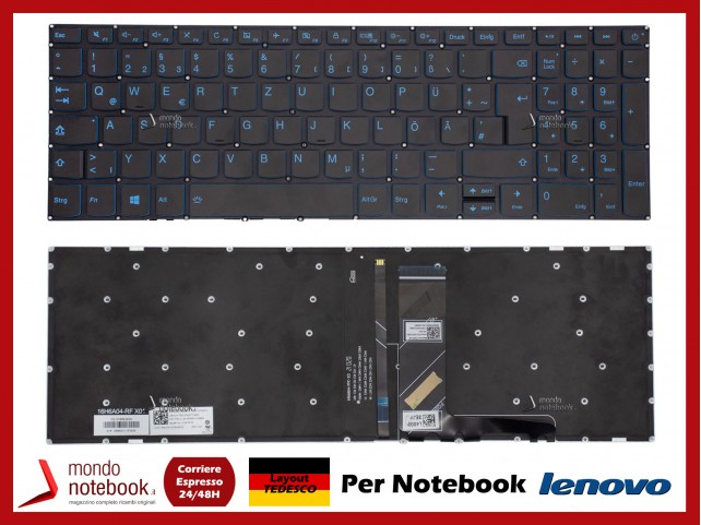 Tastiera Notebook Lenovo IdeaPad L340-15IRH L340-17IRH Serigrafia Blue (Tedesca)