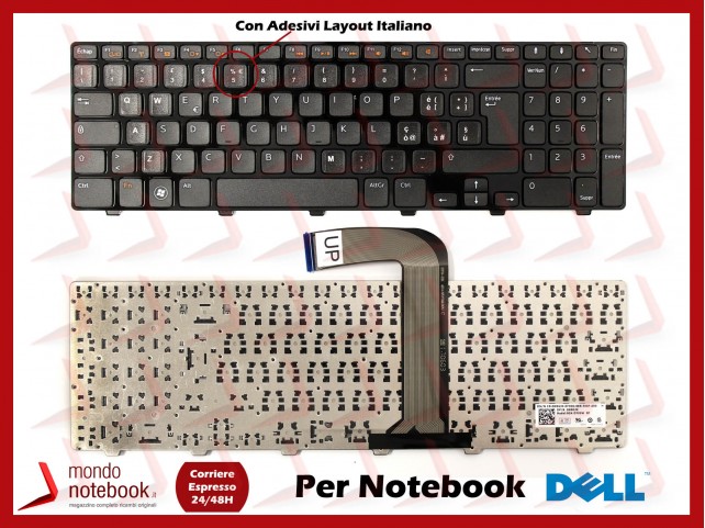 Tastiera Notebook DELL 15R N5110 M5110 (NERA) con Adesivi Layout Italiano