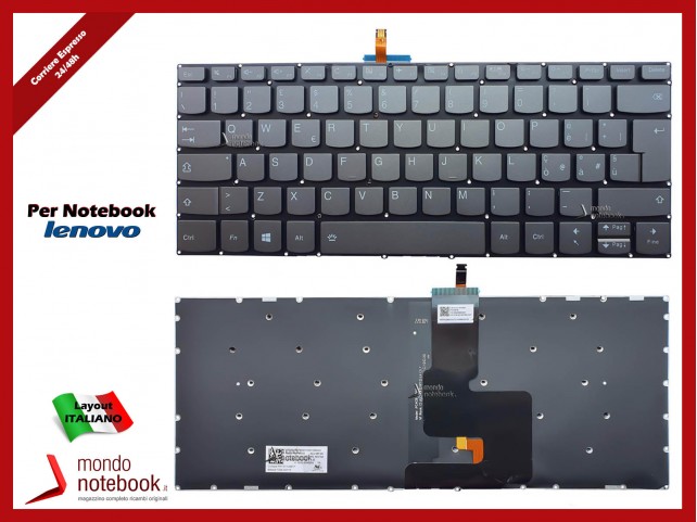 Tastiera Notebook Lenovo Yoga 520-14IKB 720-15IKB (Grigia) Italiana Retroill.