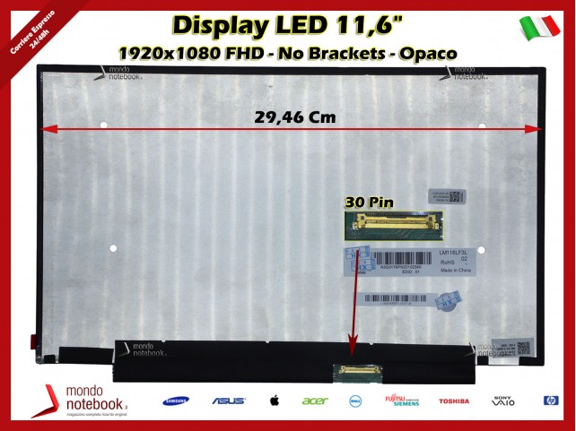 Display LED 11,6" (1920x1080) FHD (NO BRACKET) 30 Pin DX