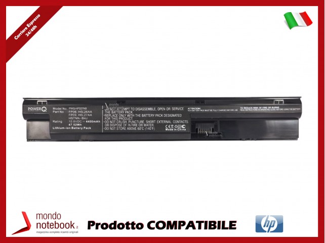 Batteria PowerQ per HP ProBook 440 4400 mAh 10.8V P/N 3ICR19/65-3 Nero