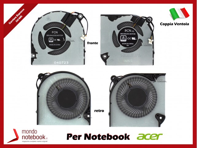 Ventole Dual Fan ACER Nitro 5 AN515-54 AN517-51 AN715-51 (Coppia Ventole)