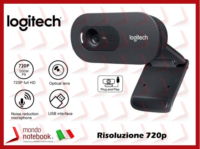 LOTTO n.10 Webcam Logitech C270i HD 720P Smart Working Per Skype ***