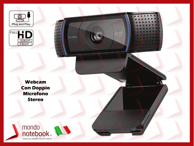 Webcam per Skype LOGITECH C920 HD PRO 1080P 30 FPS Doppio Microfono Stereo USB
