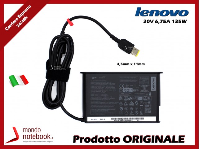Alimentatore Originale Lenovo Thinkpad 135W 20V 6,75 (4,5mm x 11mm)