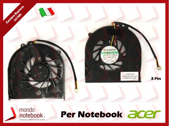 Ventola Fan CPU ACER Aspire 2420 2920 2920Z - 60.ANK01.003