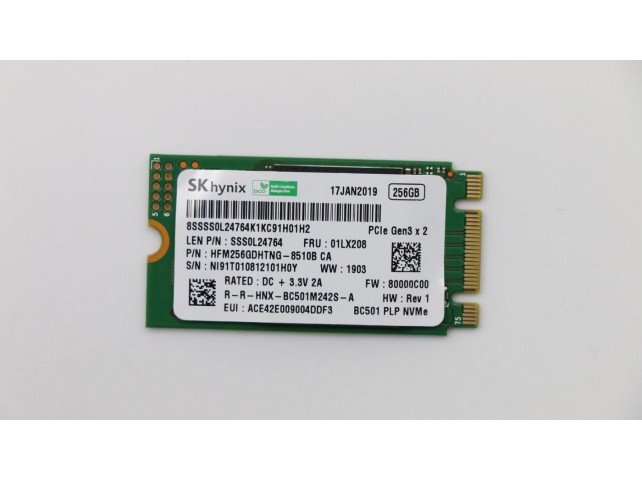 Lenovo SSD M.2 PCIe NVMe FRU SSD  256GB RoHS SK Hynix M.2