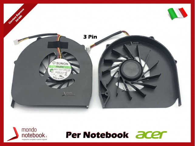 Ventola Fan CPU ACER Aspire 5740 5740G 5542 (Versione 3 Pin)