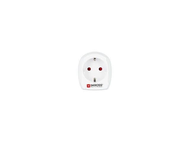 SKROSS Power Plug Adapter Type D  (Uk) Type C (Europlug) White