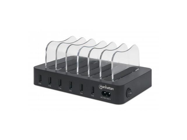 Manhattan Charging Station, 6X Usb-A  Ports, Outputs: 6X 2.4A,