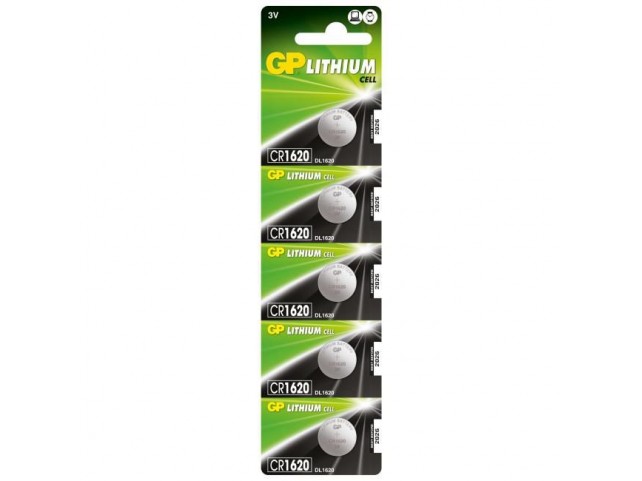 GP Batteries LITHIUM BUTTON CELL CR1620  Lithium CR1620, Single-use