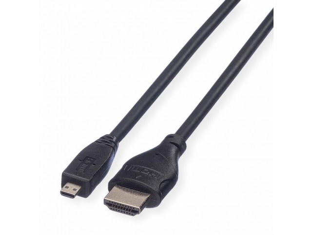 Roline Hdmi High Speed Cable +  Ethernet, A - D, M/M 2 M