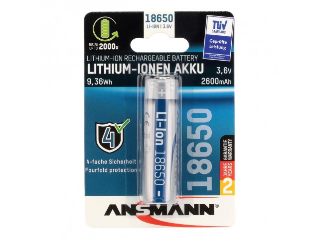 ANSMANN Li-Ion Akku 18650  Rechargeable Battery