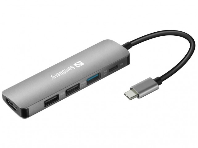 Sandberg USB-C Dock HDMI+3xUSB+PD 100W  USB-C Dock HDMI+3xUSB+PD