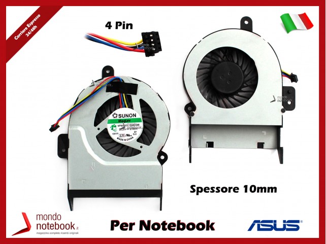 Ventola Fan CPU ASUS X45C X55 X55VD X55VM (SPESSORE 10mm)