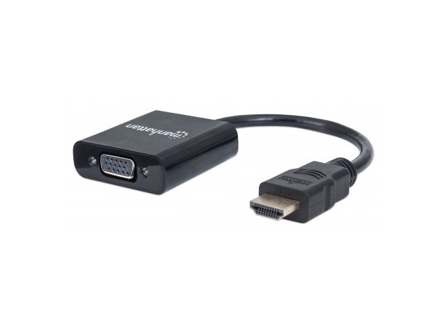 Adattatore Manhattan HDMI VGA St Bu schwarz Blister