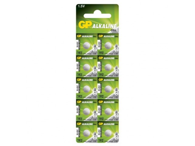 GP Batteries GP ALKALINE BUTTON CELL LR41  Blister with 10 batteries.