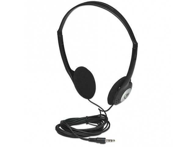 Manhattan Stereo Headphones, Black  3.5mm