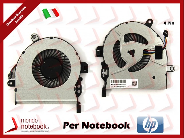 Ventola Fan CPU HP ProBook 450 G3 455 G3 470 G3 (4 pin) - 837535-001