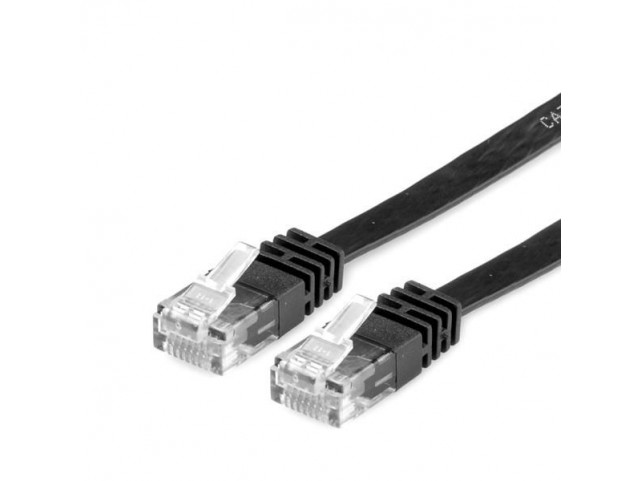 Value Utp Cat.6 Flat Network Cable,  Black 1 M