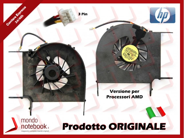 Ventola Fan CPU HP DV6 DV6Z DV6Z-110 (Modello AMD)