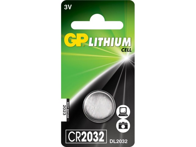GP Batteries LITHIUM BUTTON CELL CR2032  Blister with 1 battery. 3V