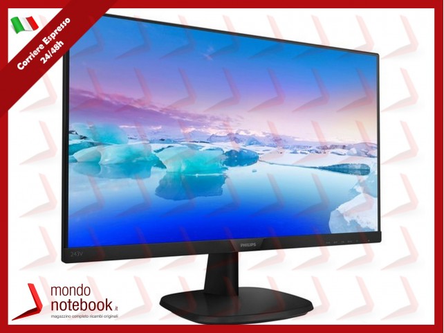 MONITOR PHILIPS LED 23.8"Wide 243V7QDSB/00 IPS 1920x1080 250cd/mq 1000:1(10.000.000:1) VGA DVI HDMI