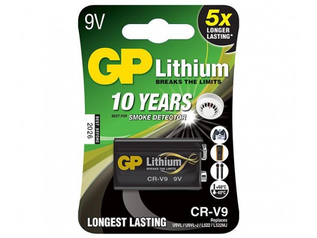GP Batteries LITHIUM BATTERY 9V/CRV9  Lithium CRV9, Single-use