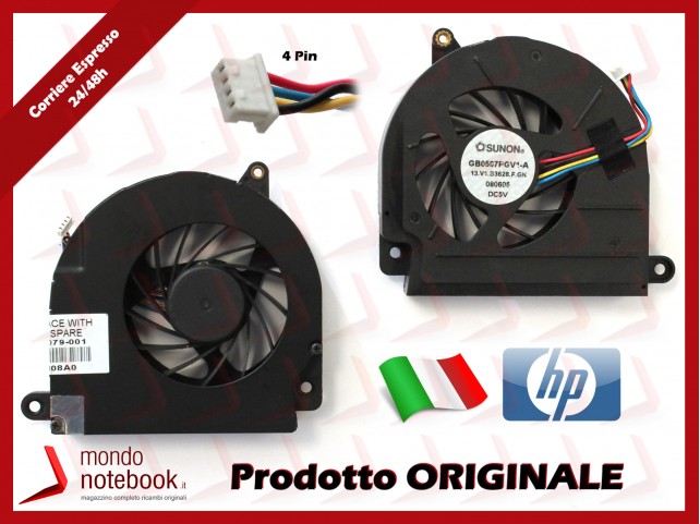 Ventola Fan CPU HP EliteBook 8530W 6930P 8530P (Per Quad Core Cpu, Spessore 15mm)