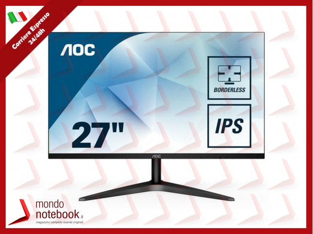 MONITOR AOC LED 27" Wide 27B2H IPS 0,311 1920x1080 7ms 250cd/mq 1.000:1(20.000.000:1) VGA HDMI Black