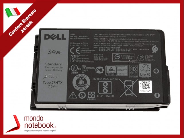 Batteria Originale DELL Latitude 12 Rugged Extreme 7212 - 7,6V 34Wh