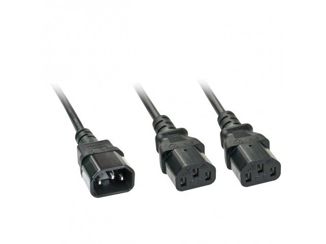 Lindy 2M C14 To 2X C13 Y Extension  Cable