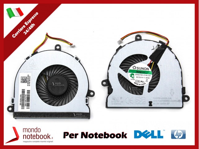 Ventola Fan CPU HP Pavilion 15-G 15-R 245 245 250 G3 Dell Inspiron 15 15R 17R (3 Pin)