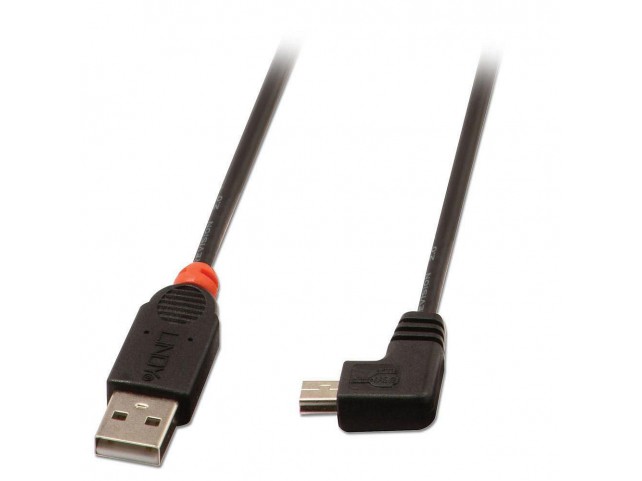 Lindy Usb2.0 A/Mini-B 90 Degree 1M  