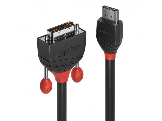 Lindy 0,5M Hdmi To Dvi Cable, Black  Line