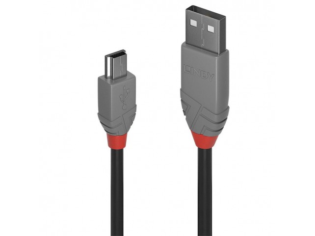 Lindy 1M Usb 2.0 Type A To Mini-B  Cable, Anthra Line