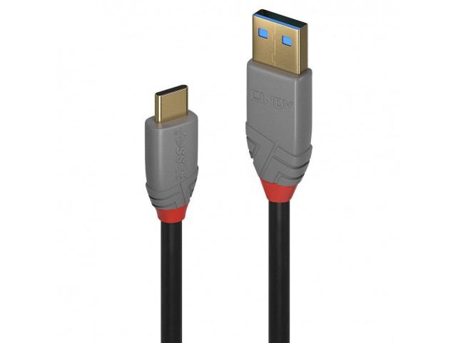 Lindy 1.5M Usb 3.1 Type A To C  Cable, 5A Pd, Anthra Line