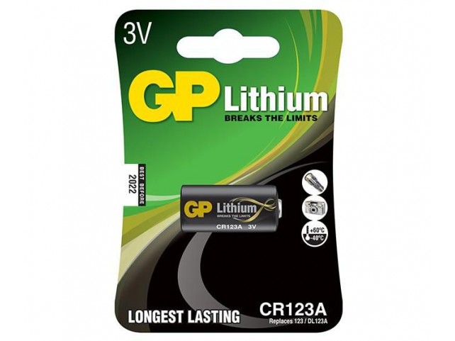 GP Batteries LITHIUM BATTERY CR123A  Lithium CR123A, Single-use