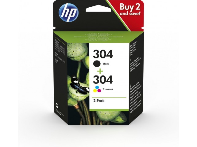 HP 304 2-Pack Black/Tri-color  Ink Cartri