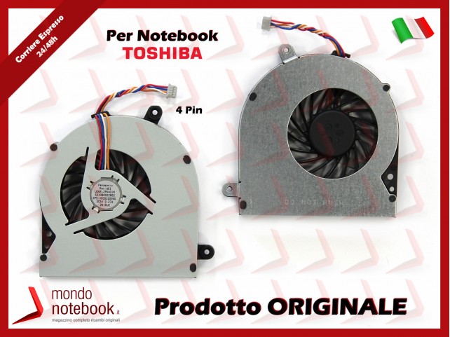 Ventola Fan CPU TOSHIBA C650 C655 C655D L650 L650D L655 (Versione 4 Pin)