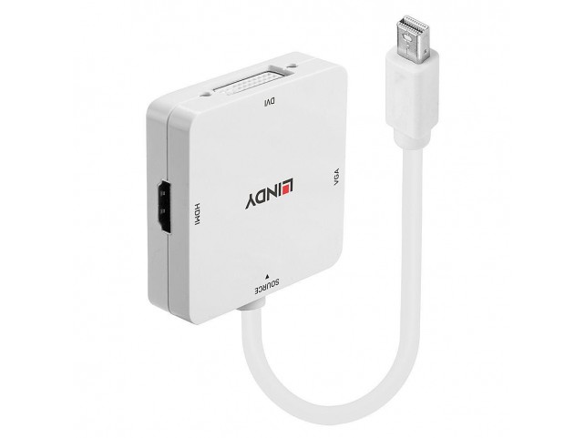 Lindy Mini Dp 1.2 To Hdmi  4K30/Dvi/Vga Adapter
