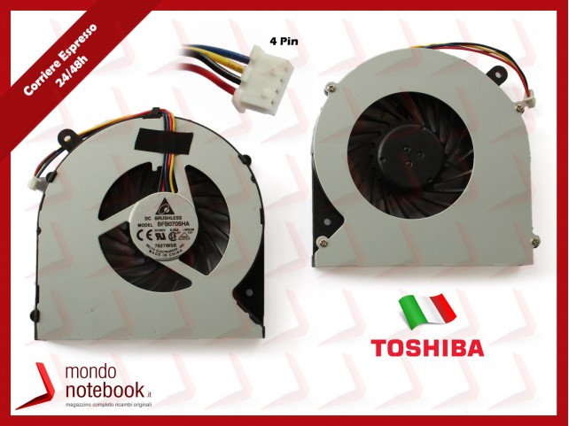 Ventola Fan CPU TOSHIBA Satellite L850 L855 C850 C855 (Versione 4 PIN)