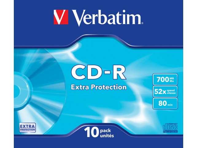 Verbatim CDR DATALIFE 48X 700 MB P  SLIM TRAY CART. 10 PACK EX/PRO
